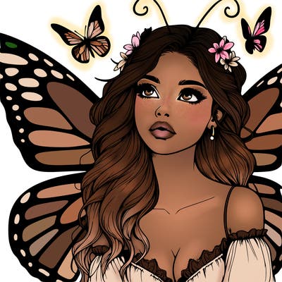butterfly fairy realistic girl