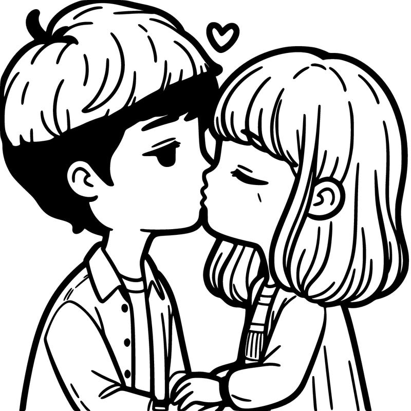 guy and girl kissing