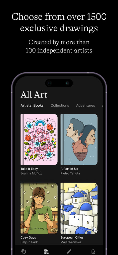 Lake: Coloring Book for Adults - A selection of coloring books by independent artists within the Lake app.