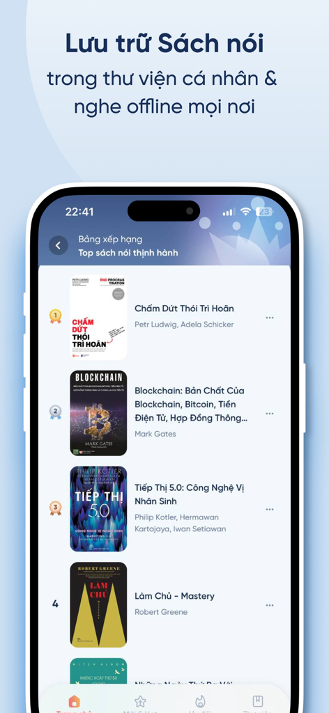 Fonos: Sách nói & PodCourse - Vietnamese audiobook ranking list and offline listening feature on Fonos app