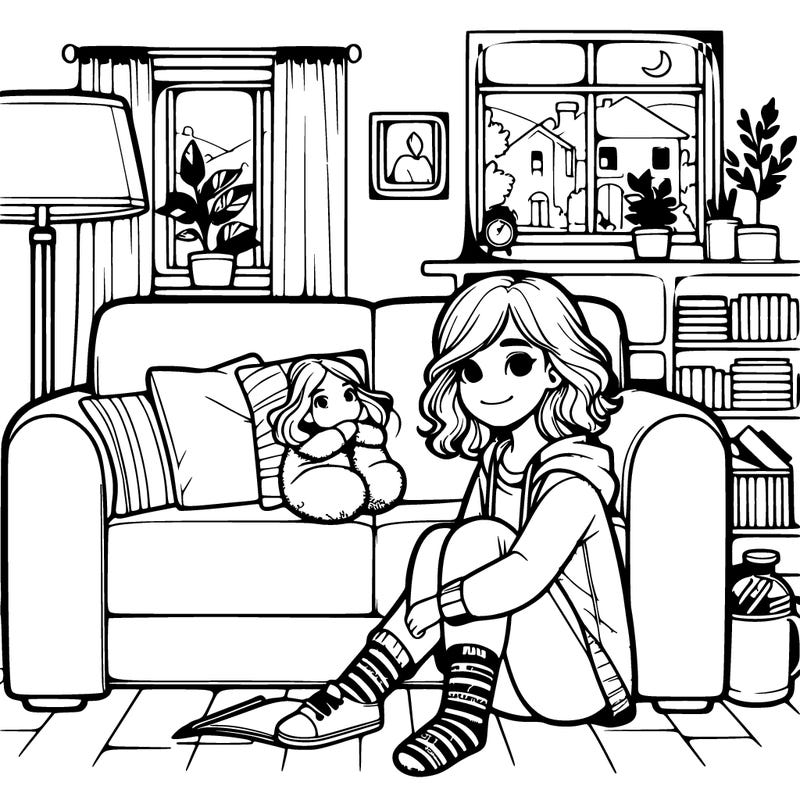 realistic girl at home