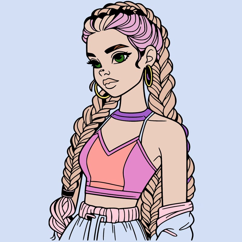 beautiful woman with braided hair crop top