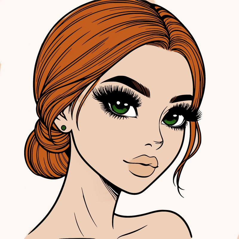 realistic girl with lashes