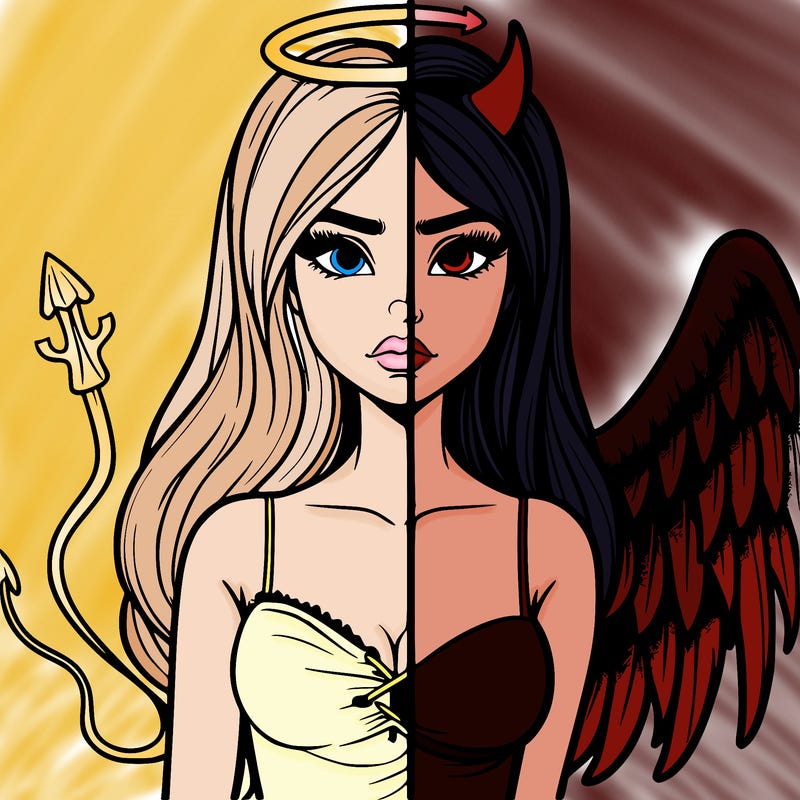 devil vs angel realistic girl