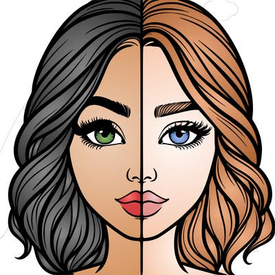 realistic girl split half