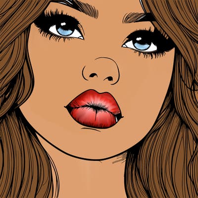 really realistic girl with lips