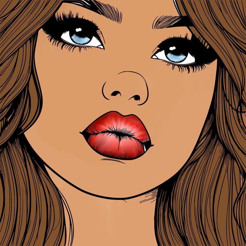 really realistic girl with lips