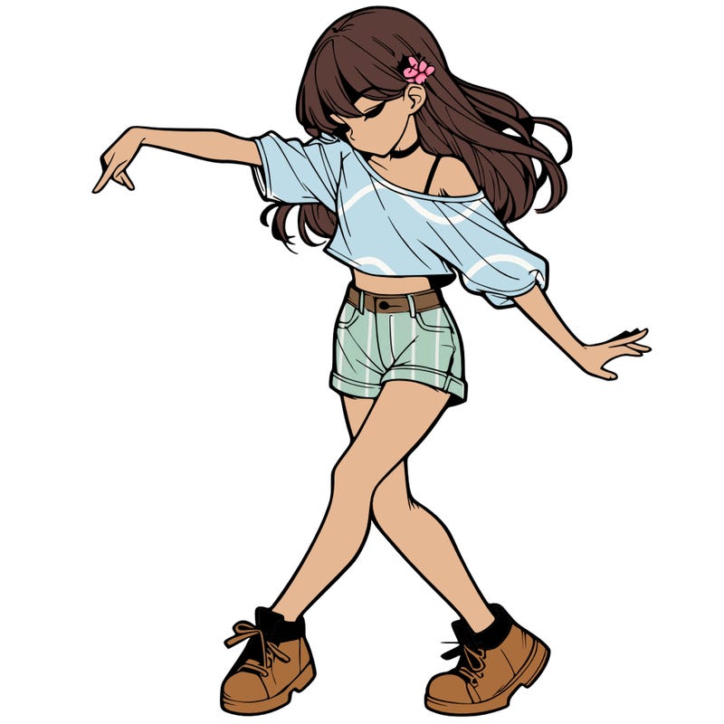 realistic girl danceing