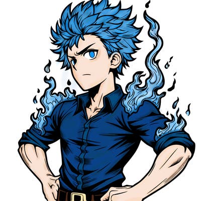 realistic manga man of fire