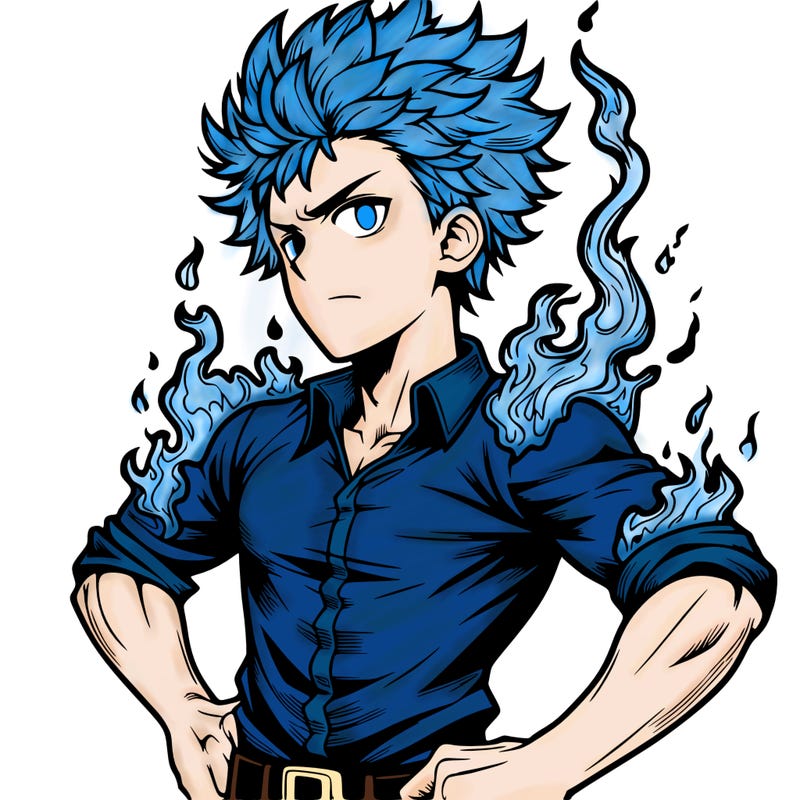 realistic manga man of fire