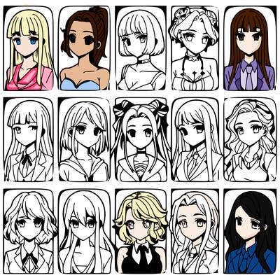 girls that look diffrent anime