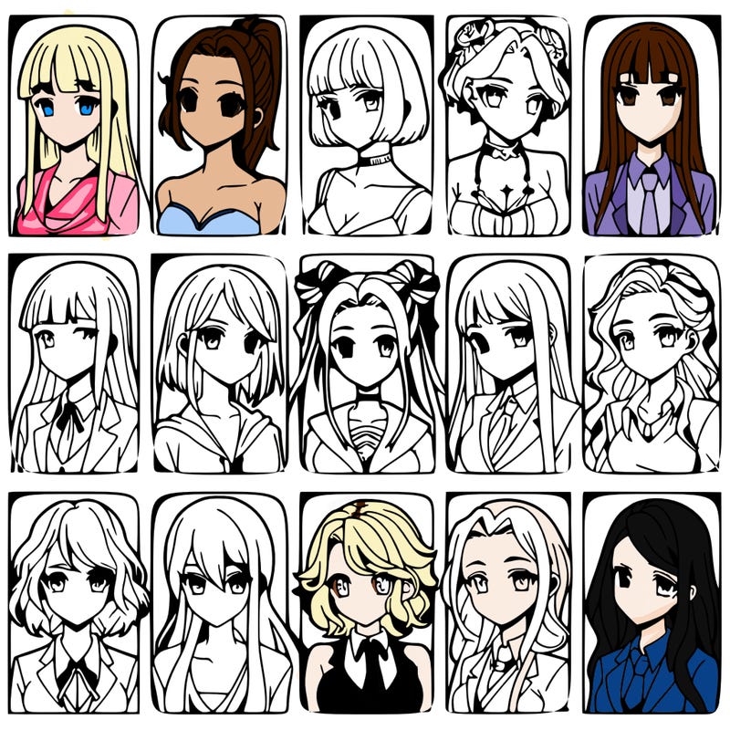 girls that look diffrent anime