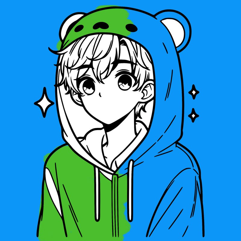 a 17 year old boy in a cute animal hoodie