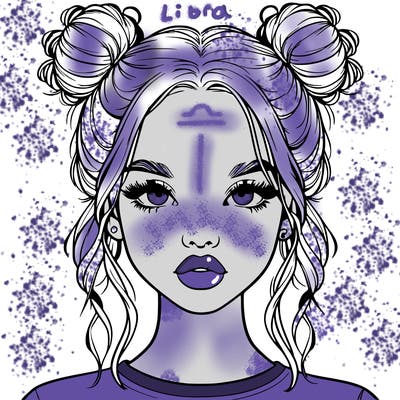 realistic girl with two buns in hair and lips