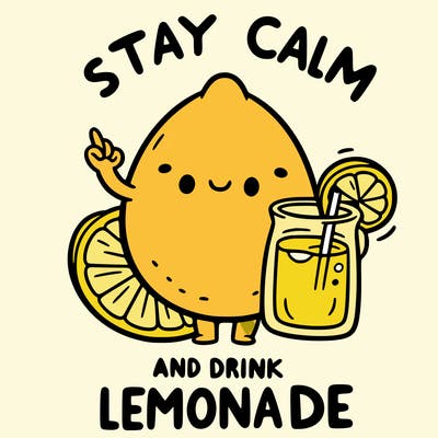 stay calm and drink lemonade