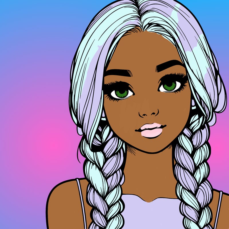 realistic girl with braids