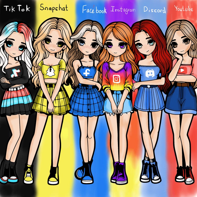 a group of girls realistic