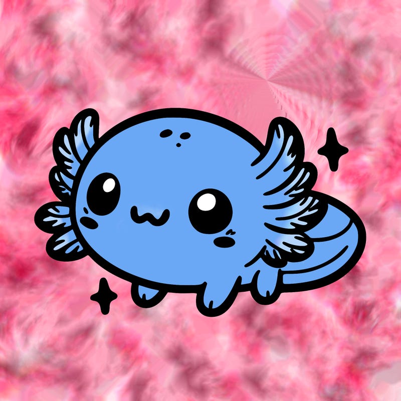 cute easy baby axolotl