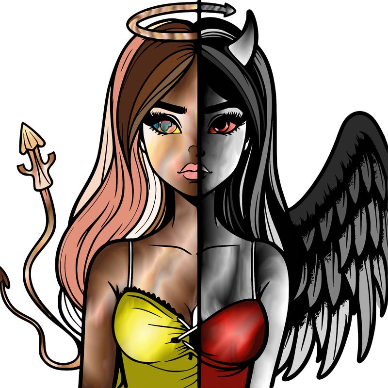 devil vs angel realistic girl