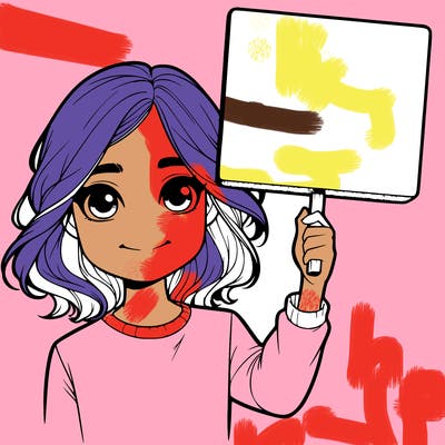 realistic girl holding up a sign