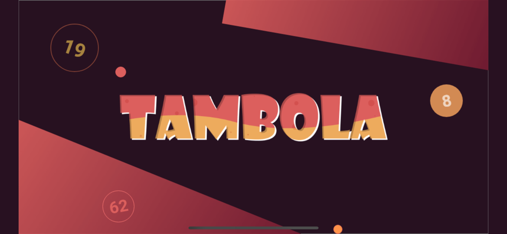 Online Tambola - Paperless - Title screen for the Online Tambola game featuring stylized text and game numbers