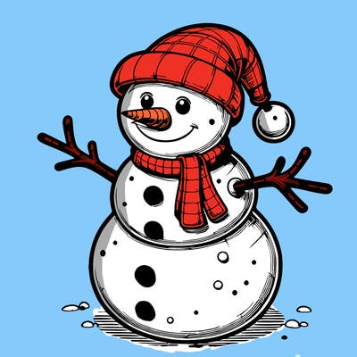 realistic christmas snowman