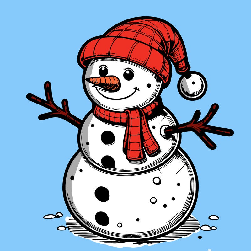 realistic christmas snowman