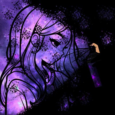 a realistic girl spray painting