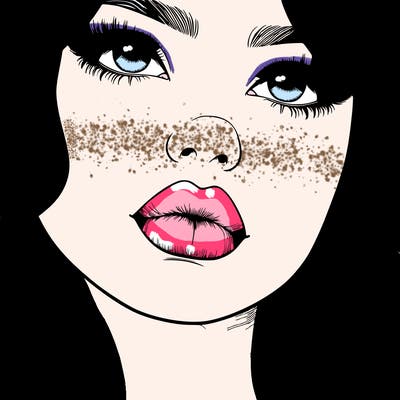 really realistic girl with lips