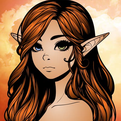 elf girl realistic dark fantasy