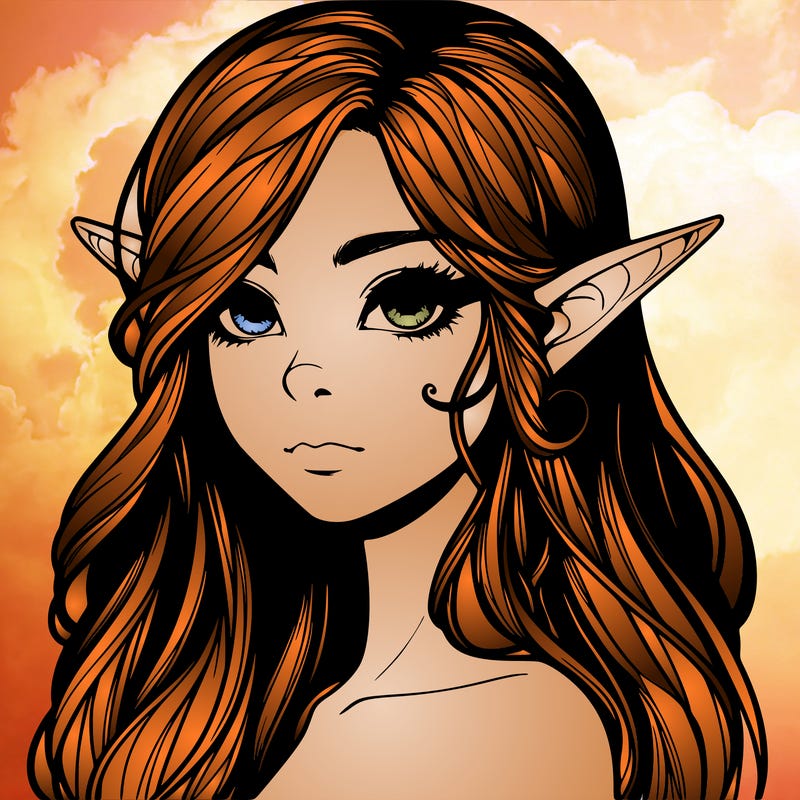 elf girl realistic dark fantasy