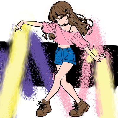 realistic girl danceing