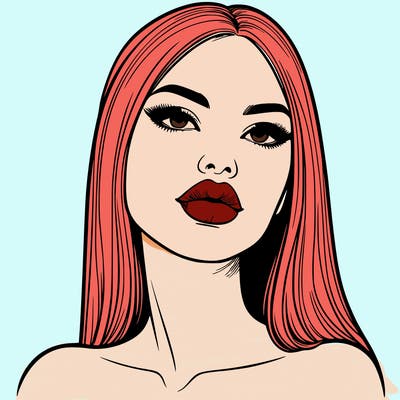 realistic woman with full lips