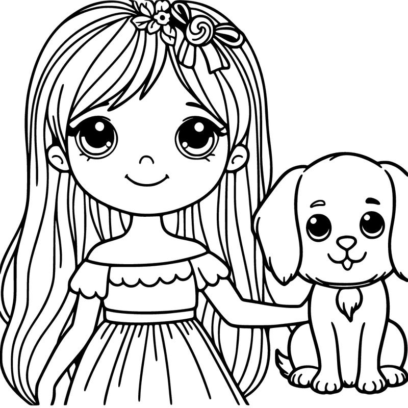 girl with dog in her hands