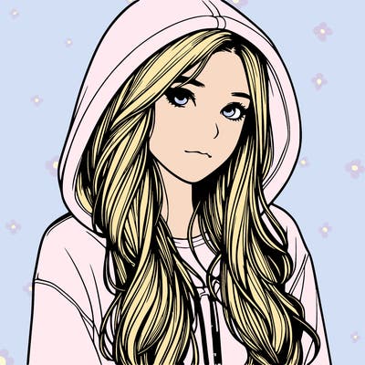realistic girl with hoodie