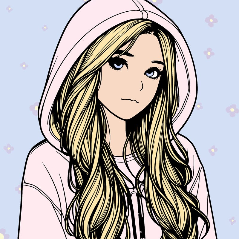 realistic girl with hoodie