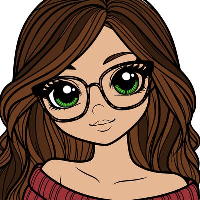 girl with beautiful eyes, hair, and glasses