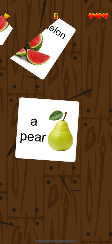 Flashcards by NKO: Flash Cards - Fruit flashcards in the Ninja study game mode of the Flashcards by NKO app