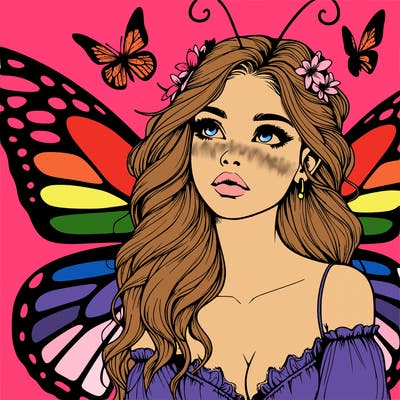 butterfly fairy realistic girl