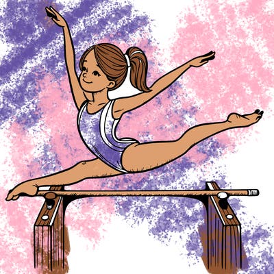 gymnastics girl on bar
