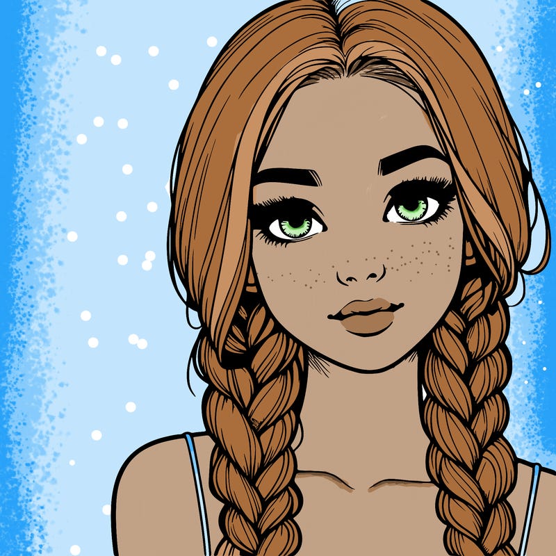 realistic girl with braids