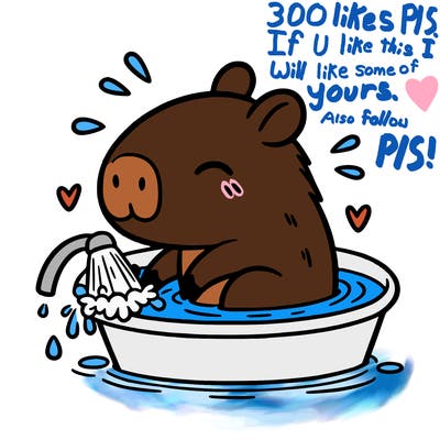 capybara taking a bath