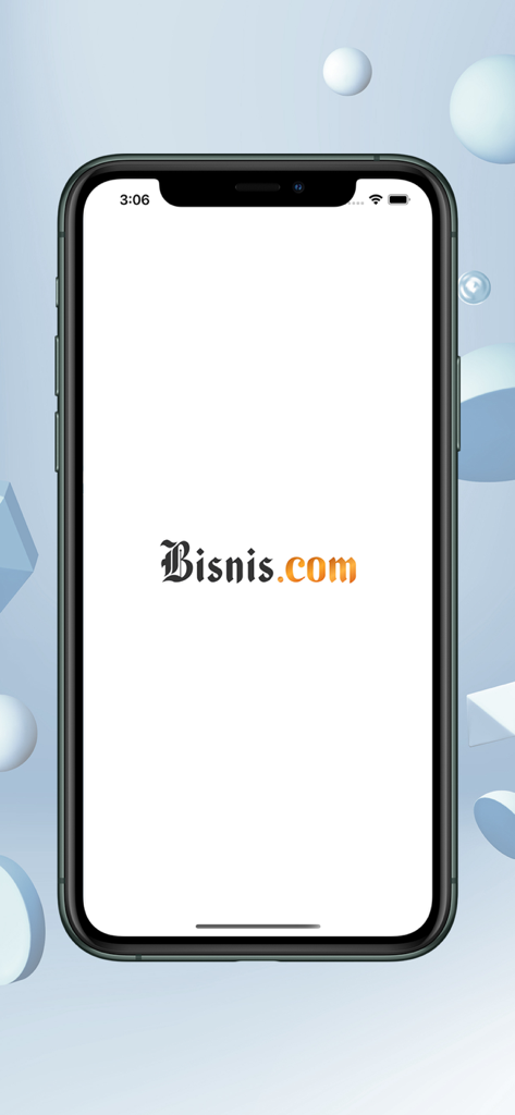 Bisnis.com logo displayed on the mobile app splash screen