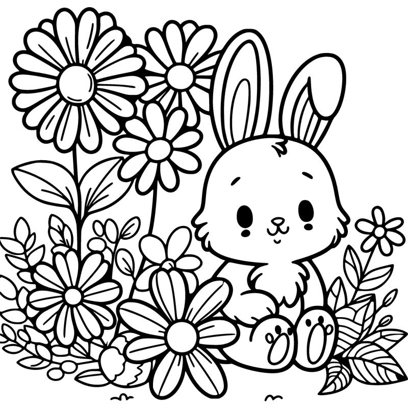 flowers with a bunny