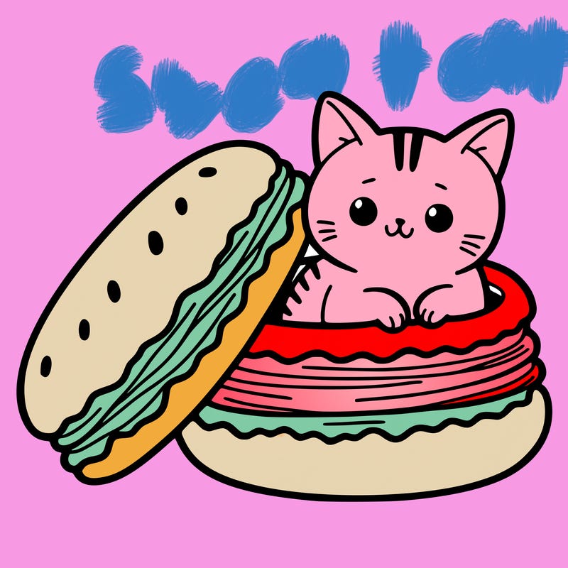 cat in a macaron