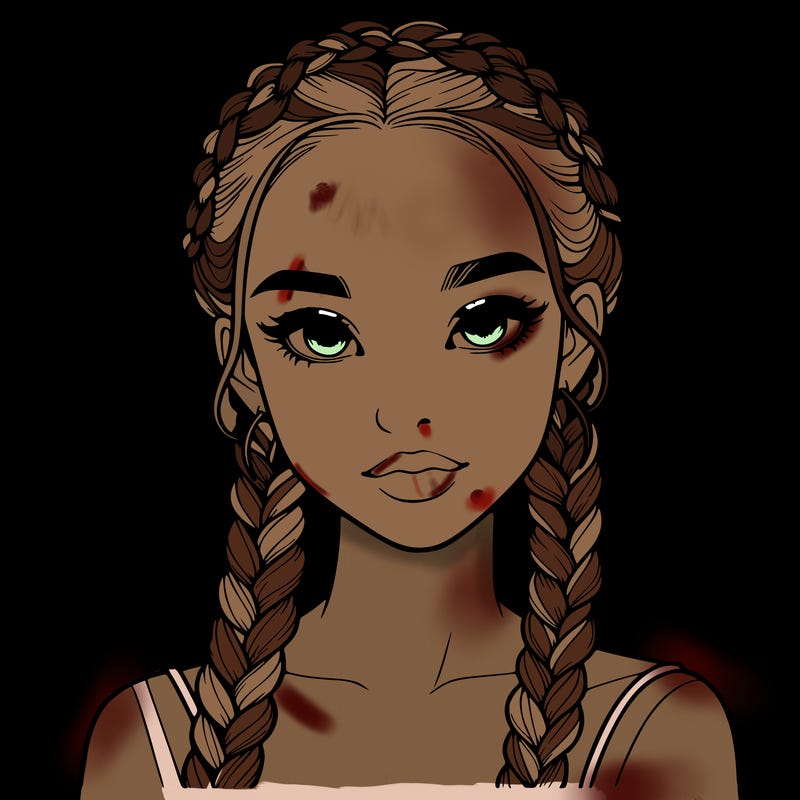 realistic girl with braids