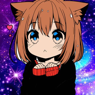 shy anime catgirl