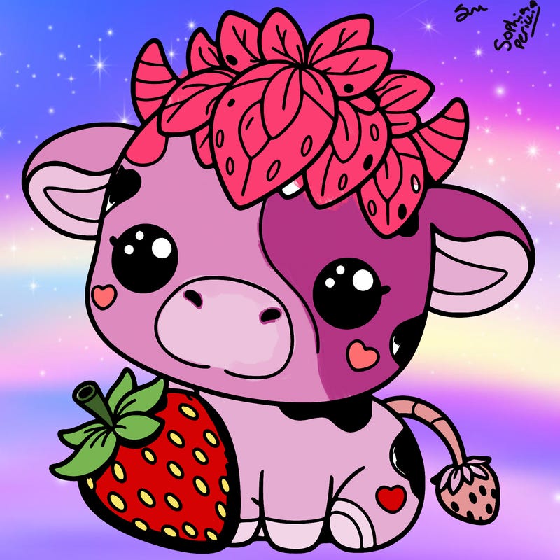 cute strawberry cow