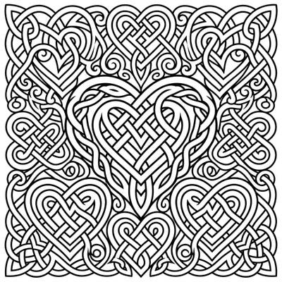 Dive into the soothing world of Celtic Heart Knots with this beautiful coloring page, specially designed for seniors. Its intricate yet clear patterns of intertwined hearts offer a perfect blend of artistic engagement and relaxing contemplation.