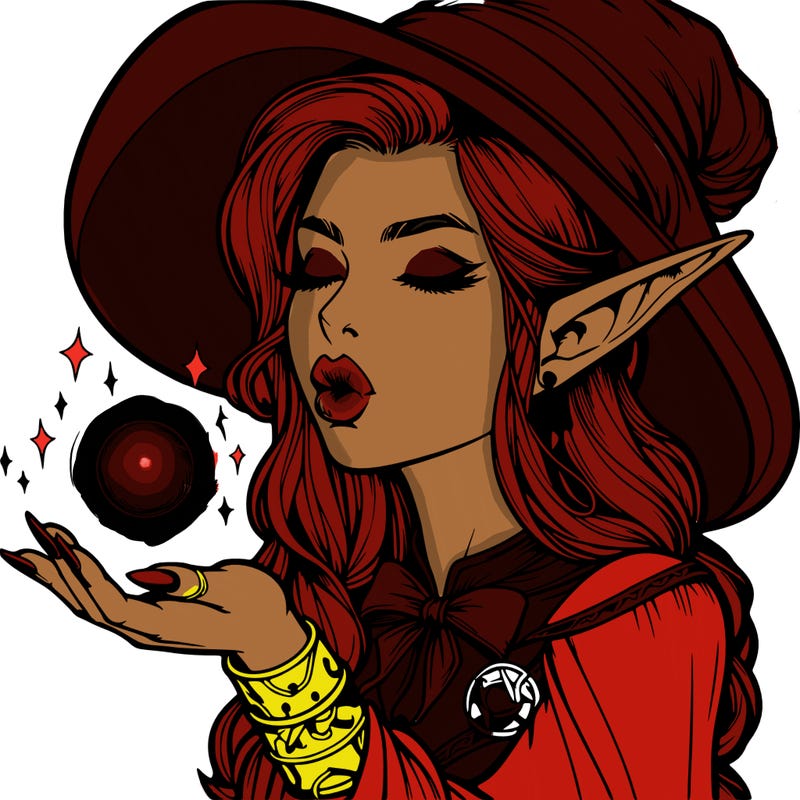 realistic elf casting a spell with lips